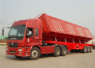 Chine 3 40 tonnes de l'axe 40T dégrossissent semi-remorque de décharge de verseur de côté de cylindre hydraulique de remorque de verseur fournisseur